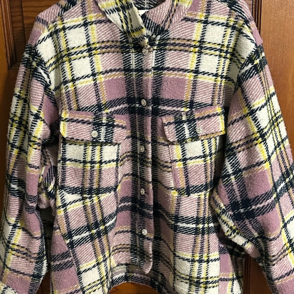 -SALE-Zara Blogger Favorite Lavender Plaid Oversized Shacket in size Medium - Picture 5 of 14